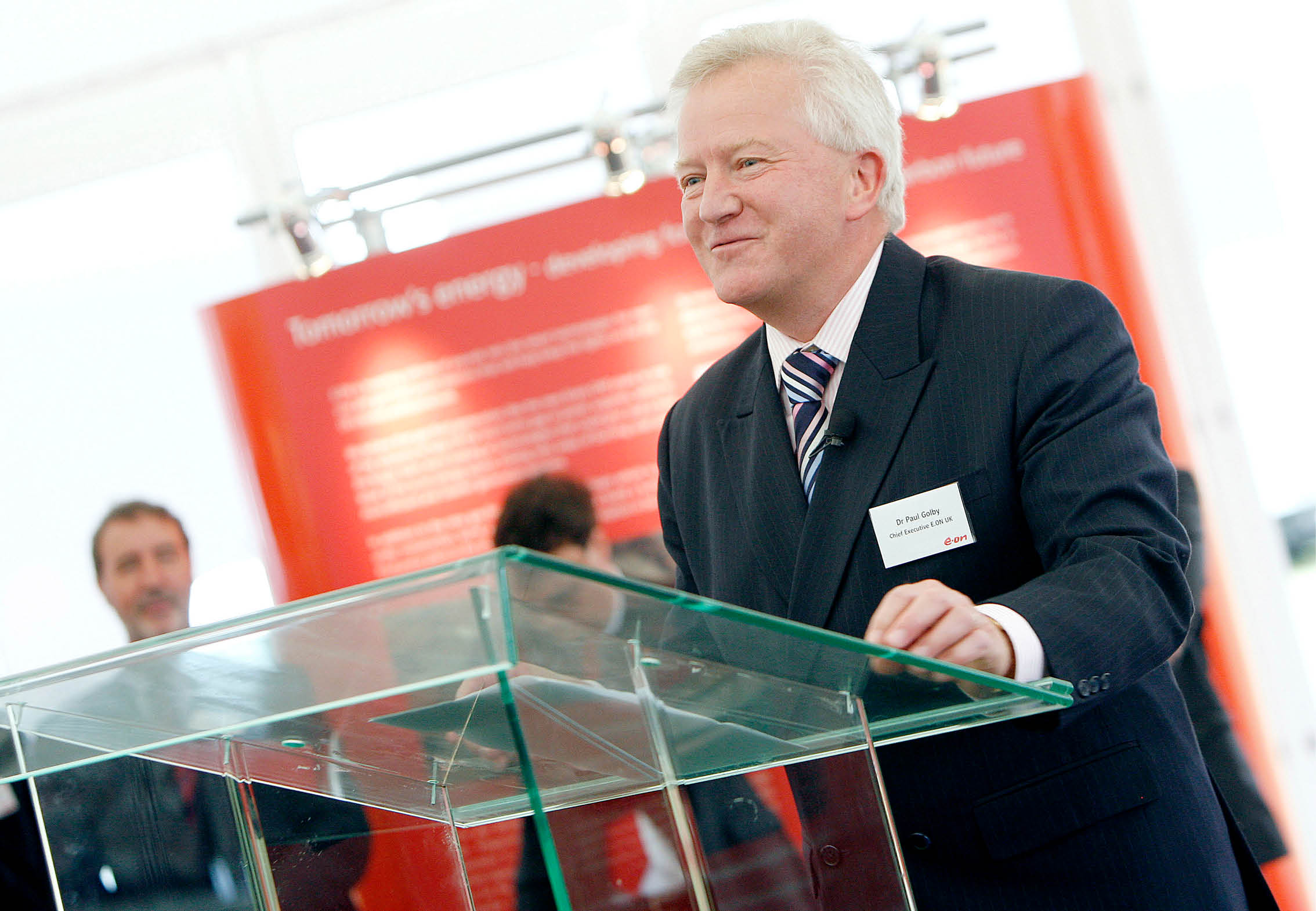 (Photoshoot 0907-059) VIP day at Ratcliffe Power Station to mark 40 years of generation at the station. Pictured speech by Paul Golby.